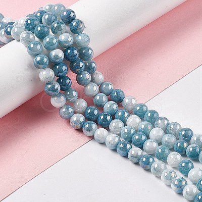 Electroplated Glass Beads Strands X-GLAA-C023-01J-1