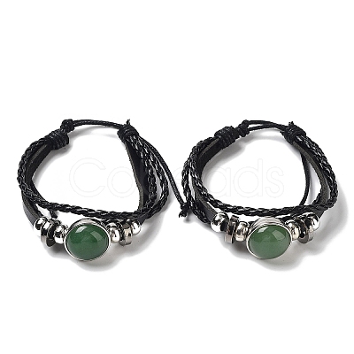 Natural Green Aventurine Multi-strand Bracelets BJEW-Q337-01G-1