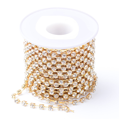 Brass Rhinestone Strass Chains CHC-T002-SS18-01C-1