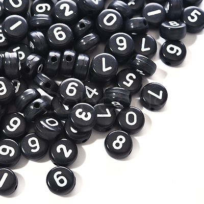 Black Opaque Acrylic Beads SACR-YW0001-16A-1