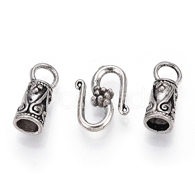 Tibetan Style Alloy Hook and S-Hook Clasps X-TIBEP-S300-21AS-RS-1