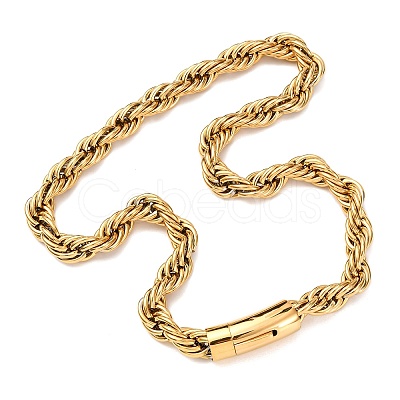 10MM 304 Stainless Steel Rope Chain Necklaces NJEW-C099-07A-G-1