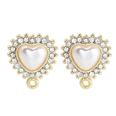 Alloy Glass Rhinestone and Plastic Imitation Pearl Stud Earring Finding Accessories FIND-U006-10G-1