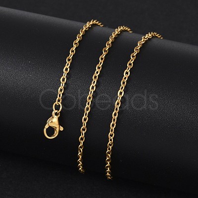 304 Stainless Steel Cable Chain Necklaces X-NJEW-K090-01G-1