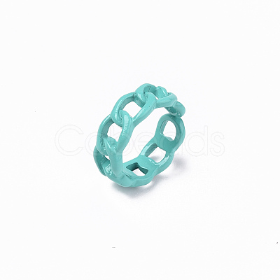 Spray Painted Alloy Cuff Rings X-RJEW-T011-29F-RS-1