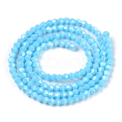 Opaque Solid Color Electroplate Glass Beads Strands EGLA-A039-P2mm-A12-1