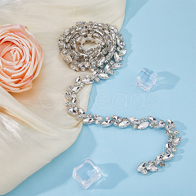 Glass Rhinestone Handmade Beaded Chains FIND-WH0161-66A-1