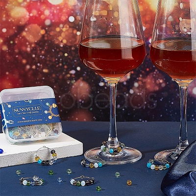 DIY Beaded Wine Glass Charm Tags Making Kit DIY-SC0018-78-1