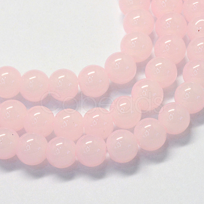 Baking Painted Imitation Jade Glass Round Bead Strands X-DGLA-Q021-6mm-02-1