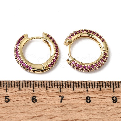 Brass Micro Pave Cubic Zirconia Hoop Earrings KK-CBA8324-24G-02-1