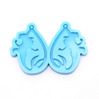 Teardrop with Lady Silicone Statue Pendant Molds DIY-WH0175-54-1