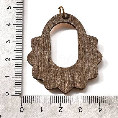 Printed Poplar Wood Pendants FIND-B045-23B-1