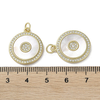 Brass Micro Pave Cubic Zirconia Pendants KK-G485-17E-G-1