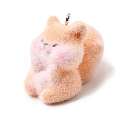 Flocking Opaque Resin Pendants RESI-G128-01B-1