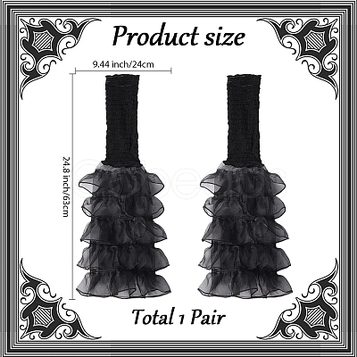 Polyester Ruffle Layered Patchwork Leg Sleeves AJEW-WH20042-75A-1