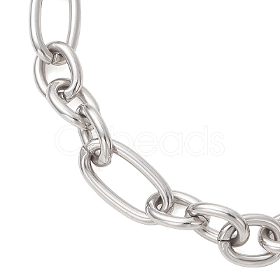 304 Stainless Steel Figaro Chain Bracelets for Women Men BJEW-JB13433-1