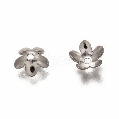 5-Petal 304 Stainless Steel Bead Caps X-STAS-I176-11P-A-1
