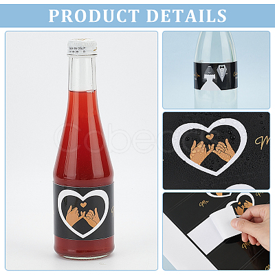 50Pcs 5 Styles Paper Stickers STIC-PH0001-01A-1