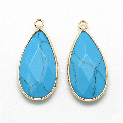 Synthetic Turquoise Pendants X-G-S221-11G-1