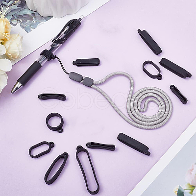 DIY Electronic Stylus & Lighter Silicone Oval Holder Neck Lanyard Making Kit FIND-CP0002-38-1