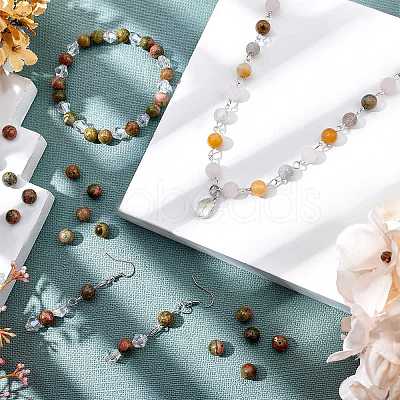 Natural Unakite Beads Strands G-AR0001-39-1