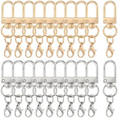 40Pcs 2 Colors Zinc Alloy Swivel Clasps FIND-SP0004-27-1
