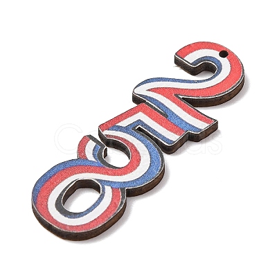 Independence Day Printed Wooden Big Pendants WOOD-B012-01C-1