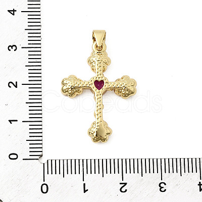 Brass Pave Cubic Zirconia Pendants KK-K302-17G-1