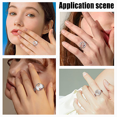 DIY Blank Half Round Dome Finger Ring Making Kit DIY-SC0021-13-1