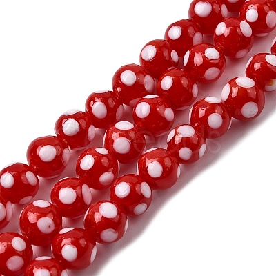 Handmade Lampwork Beads LAMP-D002-8mm-01A-1