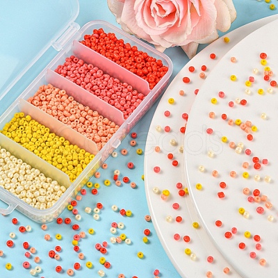 1900Pcs 5 Colors Baking Paint Glass Seed Beads SEED-YW0001-76B-1