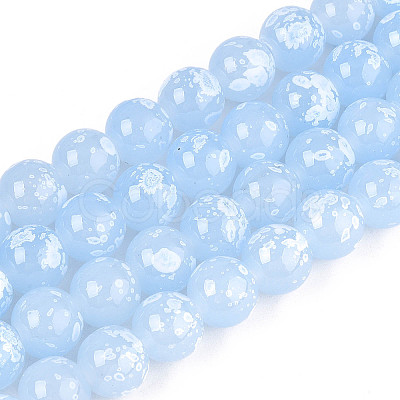 Baking Paint Glass Beads Strands DGLA-N015-10mm-06-1