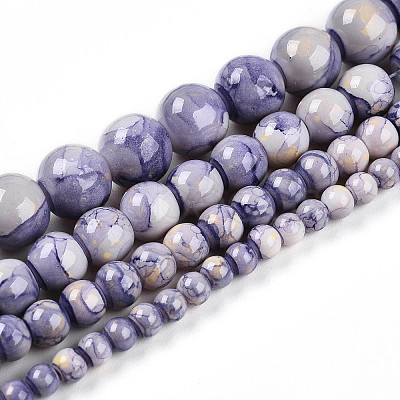 Baking Paint Glass Beads Strands X-DGLA-N003-10mm-C08-1