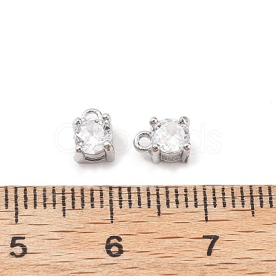 Brass Micro Pave Cubic Zirconia Pendants KK-D382-04P-01-1
