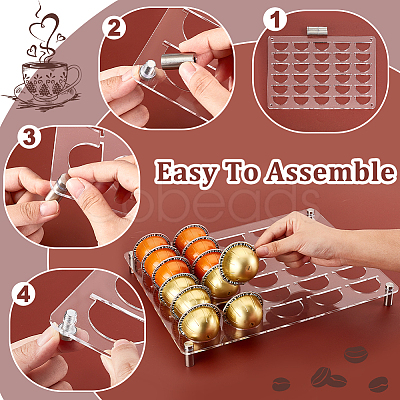 30 Grids Transparent Acrylic Coffee Capsule Holder ODIS-WH0329-72-1