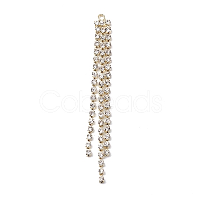 3 Rows Brass Crystal Rhinestone Cup Chain Big Pendants LS-KK-A167-04KCG-1