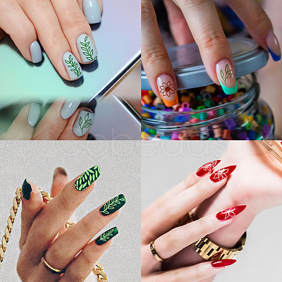 Stainless Steel DIY Nail Art Templates MRMJ-WH0092-023-1
