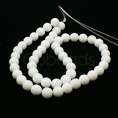 Natural Mashan Jade Round Beads Strands G-D263-14mm-XS01-1