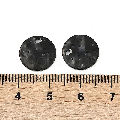 304 Stainless Steel Textured Disc Charms STAS-Q336-11C-B-1