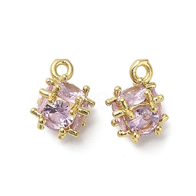 Brass Pave Cubic Zirconia Pendants KK-B142-11G-01-1