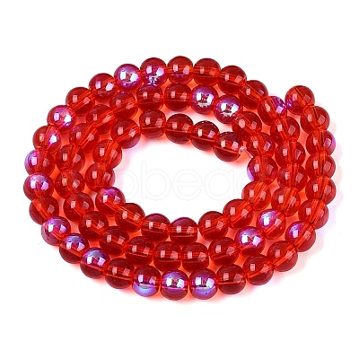 Transparent Electroplate Glass Beads Strands EGLA-Q132-6MM-01A-06-1