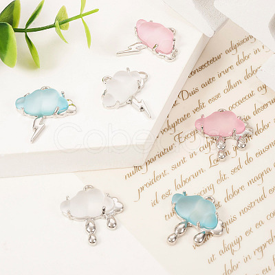 6Pcs 6 Styles Opaque Resin Pendants FIND-TA0002-50-1