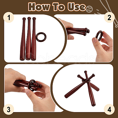 10 Sets Wooden Mini Bat Baseball Stands ODIS-TW0001-06A-1