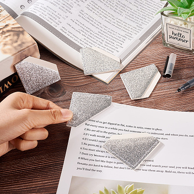 Glitter Imitation Leather Book Corner Protectors AJEW-TAC0038-03A-1