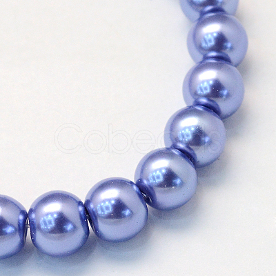 Baking Paint Pearlized Glass Pearl Round Bead Strands X-HY-Q003-4mm-09-1