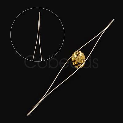 Iron Collapsible Big Eye Beading Needles TOOL-R095-03-1