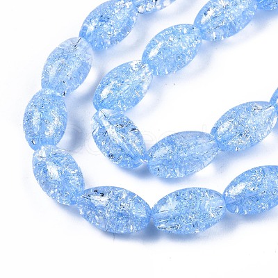 Transparent Crackle Glass Beads Strands GLAA-S192-B-010C-1
