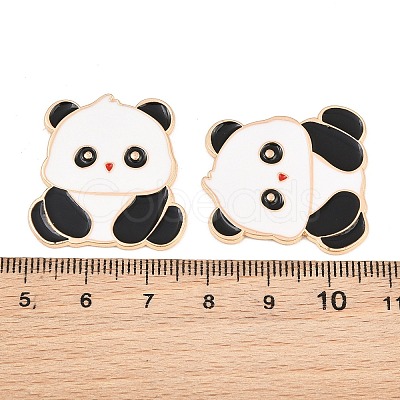 Panda Alloy Enamel Cabochons AL-CBA1A6F-06KCG-E-1