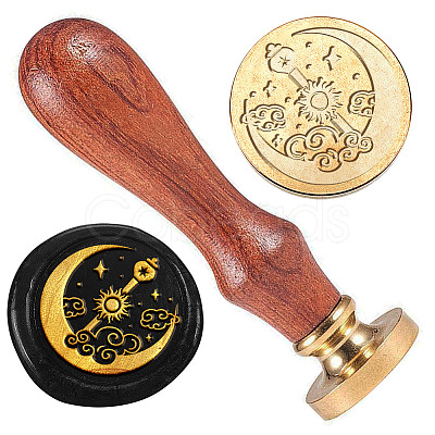 Golden Plated Brass Sealing Wax Stamp Head AJEW-WH0208-952-1