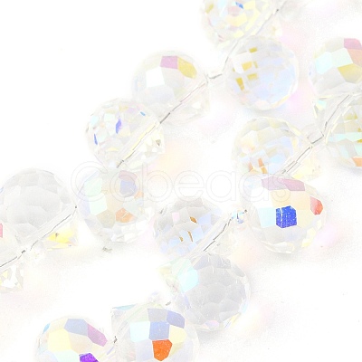 Electroplate Glass Beads Strands X-EGLA-D030-17T-1